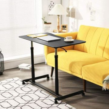 Height-adjustable desk, with casters, 95 × 52 × 69.5–106 cm