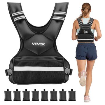 Регулируемый утяжелённый жилет VEVOR JS-VEST006-4, 8 грузовых пакетов, 555 × 550 × 80 мм