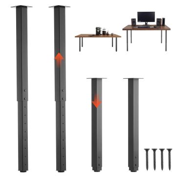Регулируемые ножки для стола VEVOR HXZTFG24-40, 4 шт, Чёрный, 100 × 100 × 600–1016 мм