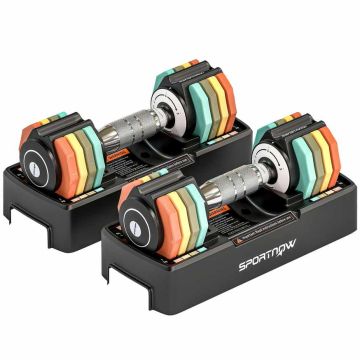 Adjustable dumbbell set, 1-5 kg, 28 × 10.6 × 10.4 cm