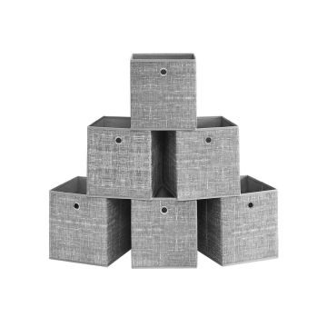 Набор контейнеров для хранения 6 предметов, 26 x 26 x 28 см, серый
