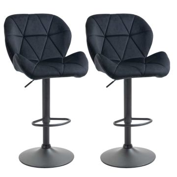 Rinkinys iš 2 baro kėdžių Homcom 51,5x57,5x114,5cm., juodos spalvos