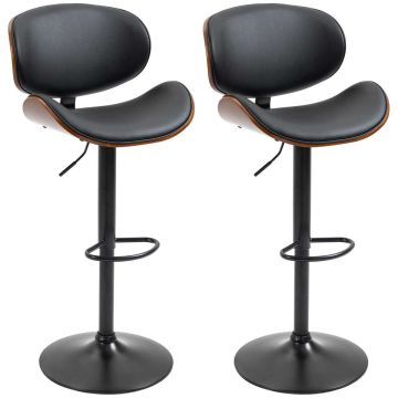 Rinkinys iš 2 baro kėdžių Homcom 53x52x112cm., juodos/rudos spalvos