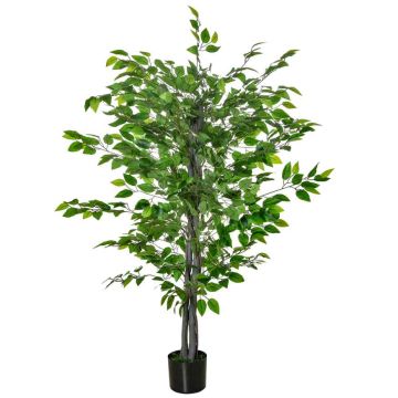Rinkinys iš 2 dirbtinių augalų Homcom 15x15x135cm., žalios/juodos spalvos