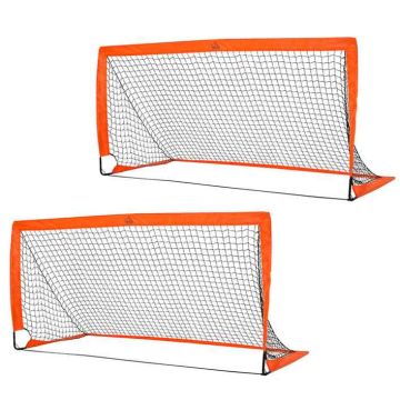 Набор из 2 футбольных ворот для детей Homcom 183x90x90см, оранжево-чёрные