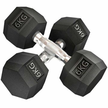 Набор из 2 гантелей Homcom 11,5x11,5x28,8см, черно-серебристый
