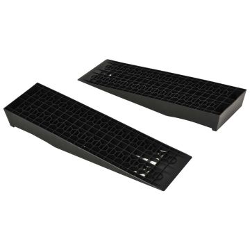 Rinkinys iš 2 įvažiavimo rampų Homcom 70x19,5x7,8cm., juodos spalvos