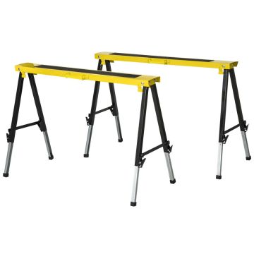 Rinkinys iš 2 pjūklos stovų Durhand 100x60x90cm., geltonos/juodos spalvos