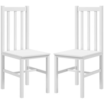 Rinkinys iš 2 valgomojo kėdžių Homcom 38,5x47,5x99cm., baltos spalvos