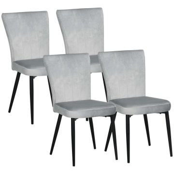 Rinkinys iš 4 valgomojo kėdžių Homcom 46x65x87cm., pilkos/juodos spalvos