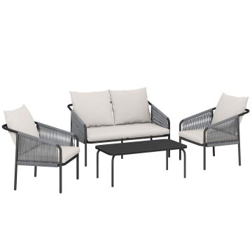 Rattan outdoor furniture set, 4 pieces