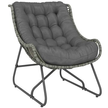 Rattan lounge chair, 75 × 90 × 101 cm