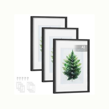 Набор из 3 фоторамок 2,8x43,4x31,1см., черные