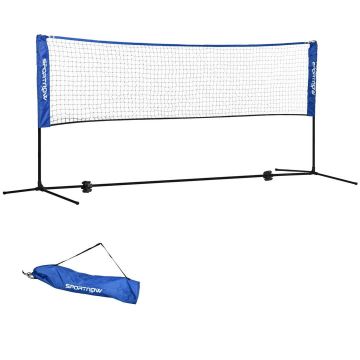 Badmintono tinklas Sportnow 310x103x155cm., juodos/mėlynos spalvos