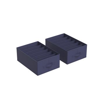 Набор из 2 органайзеров для хранения одежды 42x30x17 см., темно-синий