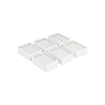Набор из 6 органайзеров для хранения одежды 42x30x17 см., белые