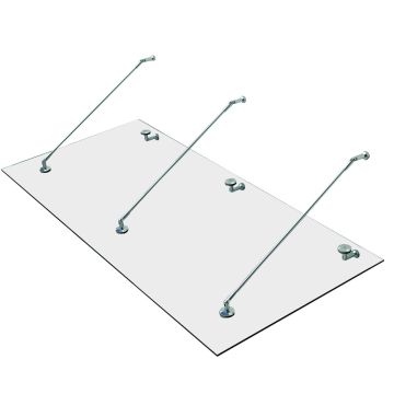 Skaidrus stogelis virš durų Homcom 200x90x1,2cm., sidabrinės spalvos