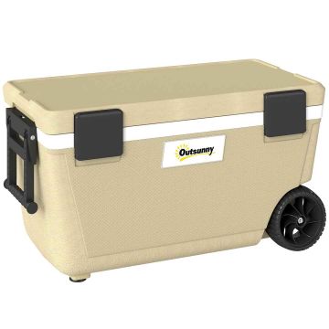 Cooler box, 70 l, with wheels, Green, 84 × 44.3 × 42.2 cm