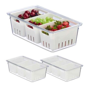 Šaldytuvo organizatorius Relaxdays 10047920.0, 3 vnt, 32 × 10 × 17,5 cm