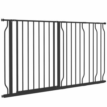 Защитные ворота для собак PawHut 145x3x76 см, черные.