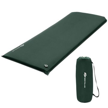 Self-inflating tourist mat, blue/green, 190.5 × 71.12 × 7.62 cm