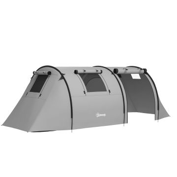 Family tent, 4 persons, 2 rooms, Grey, 470 × 220 × 150 cm