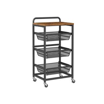 Serviravimo vežimėlis VASAGLE LRC040K01, 4 pakopos, 31,7 × 40 × 76 cm