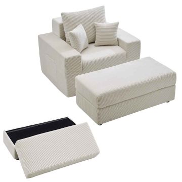 Chaise longue VEVOR 1036, Modular, Sand, 111.5 × 149 × 74 cm