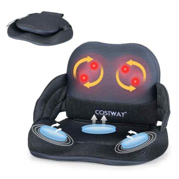 Šiatsu masažo pagalvėlė su šilumos funkcija, ergonominė, sulankstoma