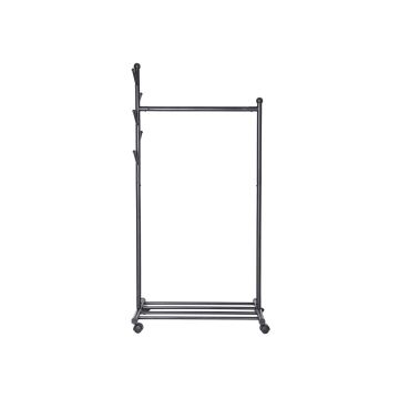 Viršutinių drabužių kabykla ant ratukų HSR06B 85,2 x 174 x 42,5 cm., juodos spalvos