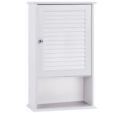 Wall-mounted bathroom cabinet, adjustable shelf, Grey/white, 42 × 70 × 17 cm