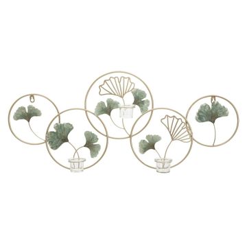Sieninė žvakidė Greenery, 3 indeliai, 80 × 35,5 × 7,5 cm