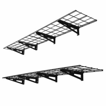 Wall shelves VEVOR LR1272, 4 pcs., 2 tiers, Black