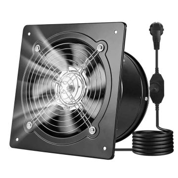 Wall-mounted extractor fan VEVOR HDB-200C, Black, 30 × 27.5 × 19.5 cm