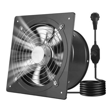 Wall-mounted exhaust fan VEVOR HDB-250C, 988 CFM, 30 × 30 × 16 cm