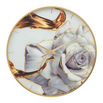 Sieninis laikrodis Glass Rose, Ø 60 × 5 cm