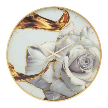 Sieninis laikrodis Glass Rose, Ø 80 × 5 cm