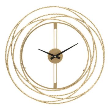 Sieninis laikrodis Gold Strips, Auksinė, Ø 50 × 4 cm