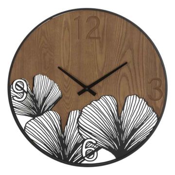 Sieninis laikrodis SUPER WOOD/LEAF, Ø 60 × 2 cm