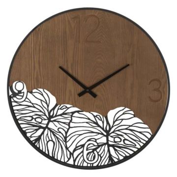 Sieninis laikrodis WOOD/LEAF, Ø 60 × 2 cm