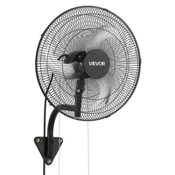 Wall fan VEVOR AMX-IWFAC220-18, 3 speeds, Black, Ø 45.7 × 70 cm