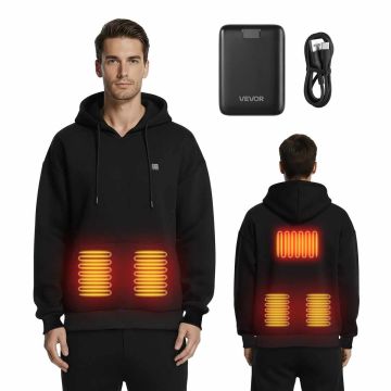 Heated hoodie VEVOR 2528, M, 5 heating zones, Black