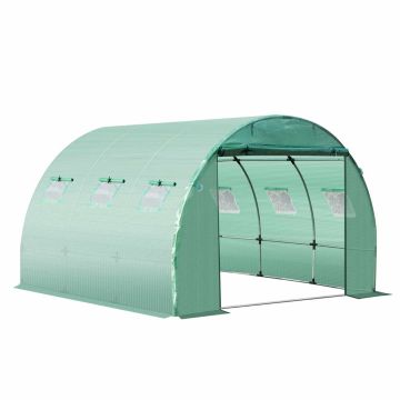 Greenhouse cover, 6 windows, Green, 300 × 300 × 200 cm