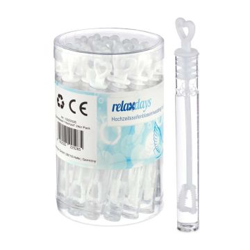 Širdelės formos burbulų vamzdeliai Relaxdays 10022528.0, 24 vnt, 10,5 × 1,3 cm