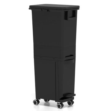 Waste bin, 3 in 1, Black, 36 × 84 × 25 cm