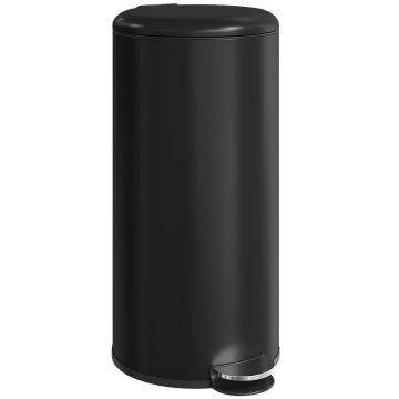 Trash can, 30 l, with pedal, Black, 36 × 63.5 × 30 cm