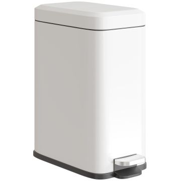 Trash can, 5 l, White, 29.2 × 14 × 32 cm