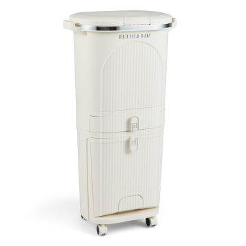 Sorting bin, 2 buckets, compartment and drawer, 43 × 82.5 × 29 cm