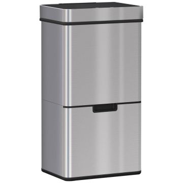 Trash can, sensor, 72 l, Silver, 42 × 81 × 30 cm