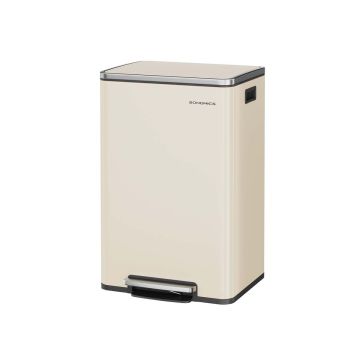 Šiukšliadėžė SONGMICS LTB595, 50 l, su pedalu, Smėlio, 41,6 × 37,2 × 64,7 cm